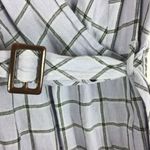 Urban Outfitters Amanda Linen Mini Dress XS Purple Plaid Check Belted Wrap Photo 6