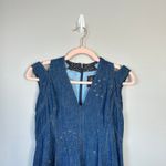 Anthropologie BY Grommet Denim Midi Dress Western Rodeo Flare Studded Size 4P Photo 5