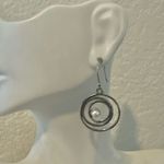 Sterling Silver Spiral Dangle Earrings with Real Pearl – Modern Artisan Style Photo 3
