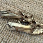 Prada Gold open toe mini wedge heel Photo 0
