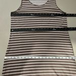 Garnet Hill Midi Dress Womens Large Taupe White Stripe Slits Sleeveless Tank L Photo 6