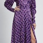 ROTATE Birger Christensen Clair Floral Pansy Midi Dress Women's Size 2 Purple Photo 0