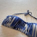 Athleta Blue White Bandeau Halter Bikini Top Sz XL Extra Large Swim Wireless Photo 13