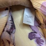 J.Jill  butter yellow blouse with purple flowers. Photo 7