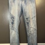 Blue Topic Jeans Womens 17/18 Light Wash Distressed Ripped Knee Skinny Stretch Photo 0