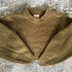 Urban Outfitters Women's Knit Cropped Sweater Balloon Sleeve Green Photo 1