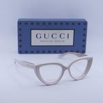 Gucci  Cream Cat-Eye Glasses Photo 3