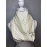 Calvin Klein Ivory With Gold Metallic Accent Knit Infinity Scarf Women's EUC Photo 1