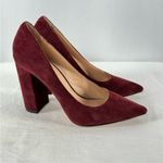 Pour La Victoire  Suede‎ Point Toe Chunky Heels in Burgundy Size 7.5 Photo 1