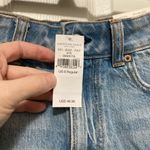 American Eagle  New Super High Rise Light Wash Distressed Denim Mini Skirt Photo 3