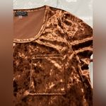 Bagatelle  Velvet Short Sleeve Top Sz L Copper Rich Brown Photo 1