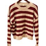 Altar'd State Red Tan Striped Sweater Oversized Fuzzy Soft M Photo 0