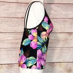 MiracleSuit Black and Purple/Pink Orchid Floral Double Strap Tankini Top Size 8 Photo 7
