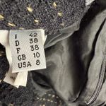 Alberta Ferretti Tweed Skirt Plaid Wool Blend Career Pencil Black Sz 8 Designer Photo 2