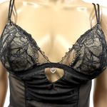 Victoria's Secret  Black Semi Sheer Lingerie Tie Back Padded Chest Top Only 34B Photo 3