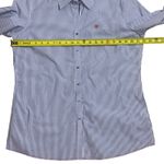 Ariat  Womens Fitted Western Shirt XL‎ Blue White Striped Long Sleeve Button Down Photo 8