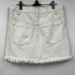 Free People We The‎ Free  Side Car White Denim Raw Hem Mini Skirt Size 26 Photo 8