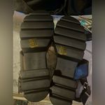 NWOT Black Chunky Open Toe & Buckle Woman’s Leather Sandlas Size:6 Photo 8