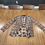 Heartloom Revolve  Brown checker Plaid duster Shrug with Metal Appliqué small Photo 1