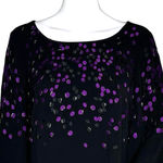 Belle Badgley Mischka Dress Womens 8 Black Purple Geometric Beaded Shift Party Photo 4