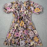 Steve Madden Flounce That Floral Dress Size Small Short Sleeve Tassel V-Neck Photo 0