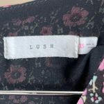 Lush Clothing Lush Women's XS Side Tie Wrap Floral Midi Dress In Ditsy Black Ruffle Formal Photo 5