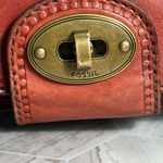 Fossil  Brown Leather Crossbody Bag Key Charm Turnlock Vintage Flap Purse Photo 3
