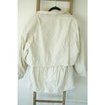 Vintage Aeros Windbreaker Cream Jacket | Longline Parachute Coat Womens Small White Photo 5