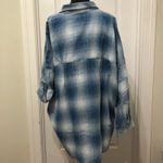 American Eagle  Outfitters Women's Shirt Size‎ Small Blue Plaid Grunge Oversized Photo 10