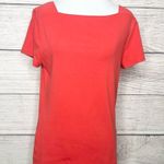 Ralph Lauren Lauren Red Square Neck Side Button Short Sleeve T-Shirt Size Large Photo 2
