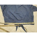 The East Order  ‘Mahlia’ Cobalt Blue Checked  Button Down Crop Top Size (L) Photo 5