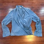 Zoa New York Blue long sleeve wrap top size medium Photo 1