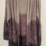 Style & Co . Dark Grape Combo Marled-Knit Hooded Open Front Cardigan Photo 1