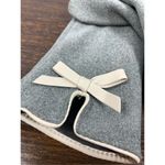 2 Chic Women's Gray Fabric Touch Screen Vinyl Trim Bow Gloves Size Medium Gray Photo 1