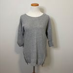 Anthropologie Saturday Sunday Gray Sweatshirt Tunic Zipper 3/4 Sleeve Top XS Photo 2