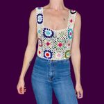 Granny Square Colorful Crochet Hippie Festival Crop Tank Top Multiple Size M Photo 1