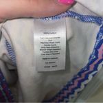 Talbots  Dress Medium Petite Blue,  Pink, Purple Striped Short Sleeves Ruffle NWT Photo 5