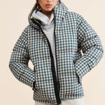 The Very Warm Mainline Printed Oversized Puffer Jacket Coat in Green Photo 0