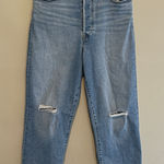 Levi's Levi’s Ribcage Straight Ankle Jeans Distressed Raw Hem Size 29 Photo 0