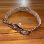 American Eagle  Brown Metallic Gold Braided Leather Belt Womens Size S / M Photo 2
