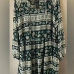 Wrangler  retro Hunter Paisley knee length hunter green sheer flowy dress women’s Photo 1