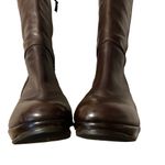 Dries Van Noten Brown Leather Side Zipper Chunky Heeled Tall Boots Women Sz 35.5 Photo 4