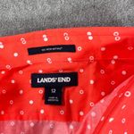 Lands' End No Iron Supima Button Down Shirt Women's 12 Watermelon Sorbet Print Pink Photo 2