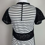 Sea‎ New York Brenton Striped Lace Cut Out Dress in Black & Ivory Stripes Size 0 Photo 4