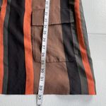 Broadway & Broome Silk Shift Dress Women’s Size S Short Sleeves Stripes Pockets Brown Photo 8