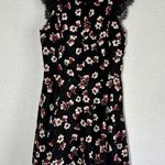 Miss Me  black floral dress M lace lacy sleeves back A LINE lined Photo 0