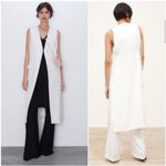 ZARA Off-White Sleeveless Blazer Size Small Photo 5