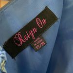 Reign On Blue & Black Dot Circle Pattern Tulle Strapless Formal Mini Dress 13/14 Size L Photo 6