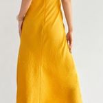 Tara Tie Front Satin Midi Dress Yellow Photo 1
