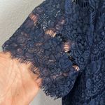Lulus  Take Me To Brunch Navy Blue Lace Shift Dress Large Photo 4